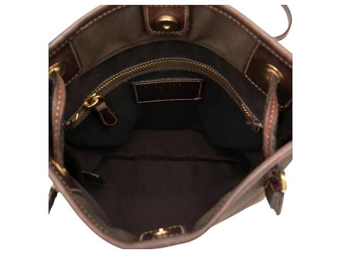 Prada Borsa a tracolla in tela Canapa logo marrone Marrone scuro - vista 4