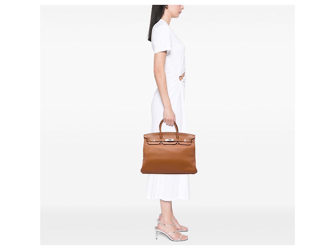 Hermès Brown Clemence Birkin Retourne 40 Marrone - vista 6