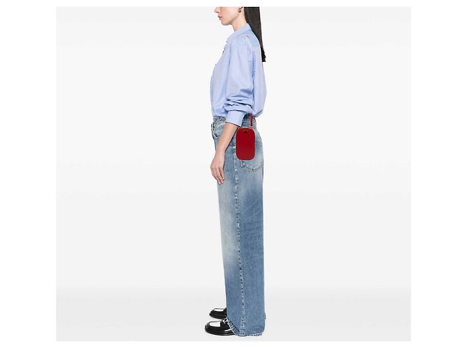 Portacellulari con zip Prada in Saffiano rosso - vista 6