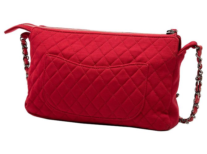 Chanel Red Quilted Jersey Hawaii Crossbody Rosso - vista 2
