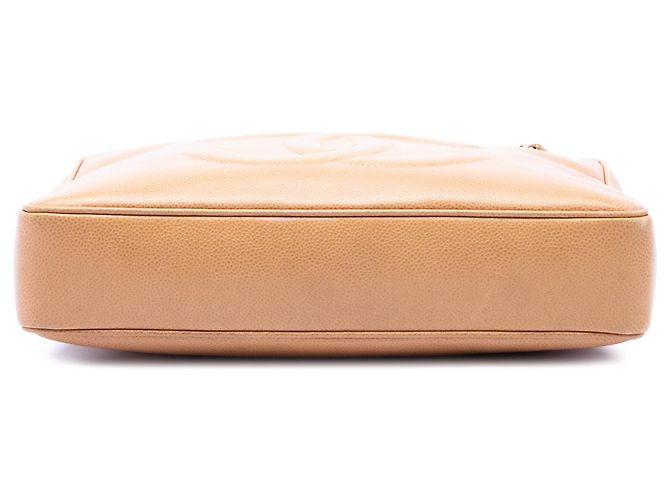 Borsa a tracolla Chanel Beige CC Caviar - vista 3