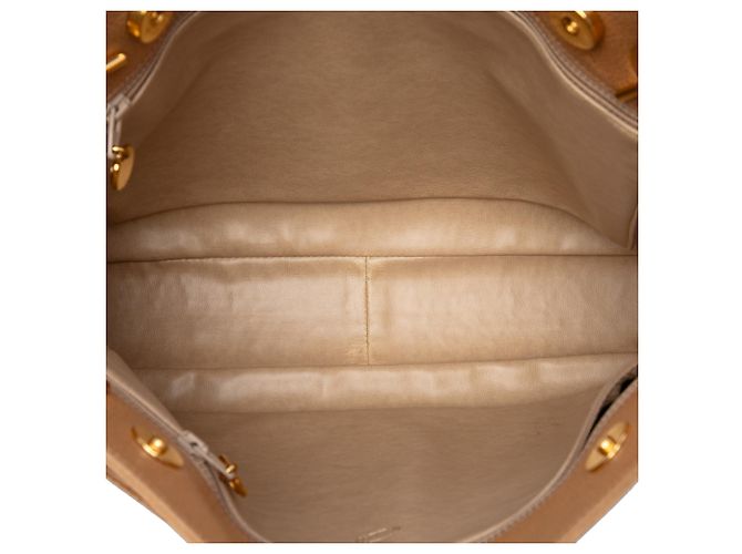 Borsa a tracolla Chanel Beige CC Caviar - vista 4