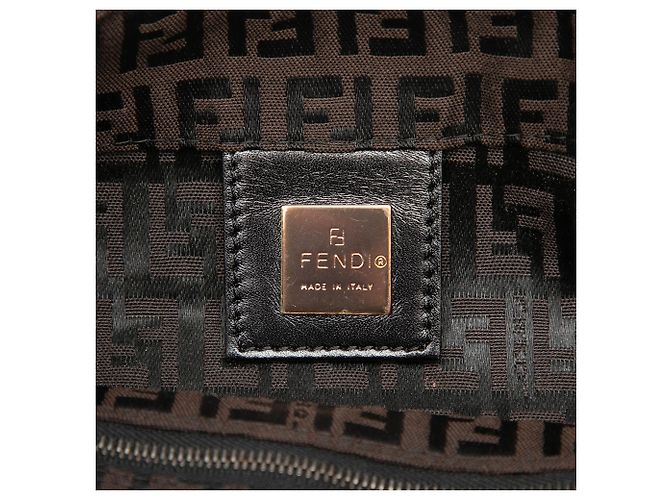 Borsa Tote Fendi in tela Zucchino marrone Marrone scuro - vista 5