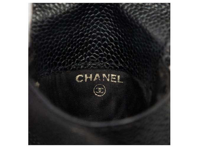 Portacigarette Chanel Black CC Caviar Nero - vista 5