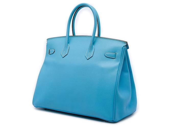 Hermès Blue Epsom Birkin Retourne 35 Blu chiaro - vista 2