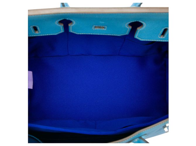 Hermès Blue Epsom Birkin Retourne 35 Blu chiaro - vista 4