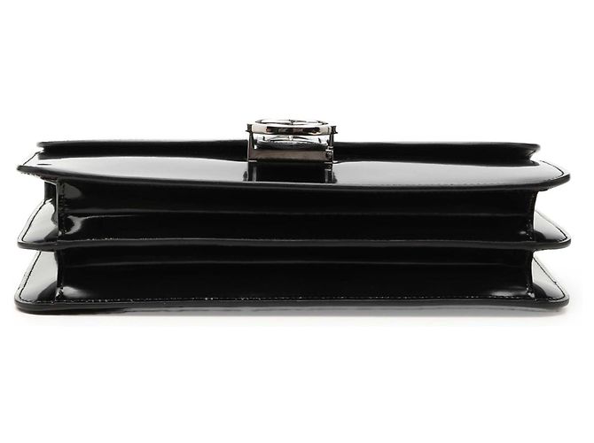Gucci Borsa a Tracolla Media in Vernice Nera con G Intrecciate Nero - vista 3
