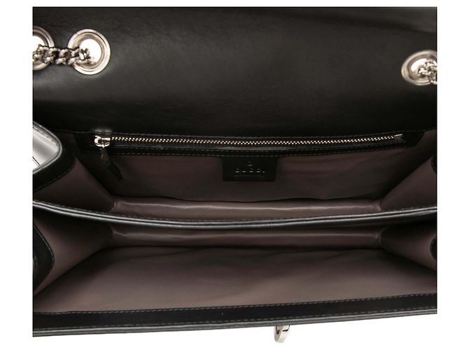 Gucci Borsa a Tracolla Media in Vernice Nera con G Intrecciate Nero - vista 4