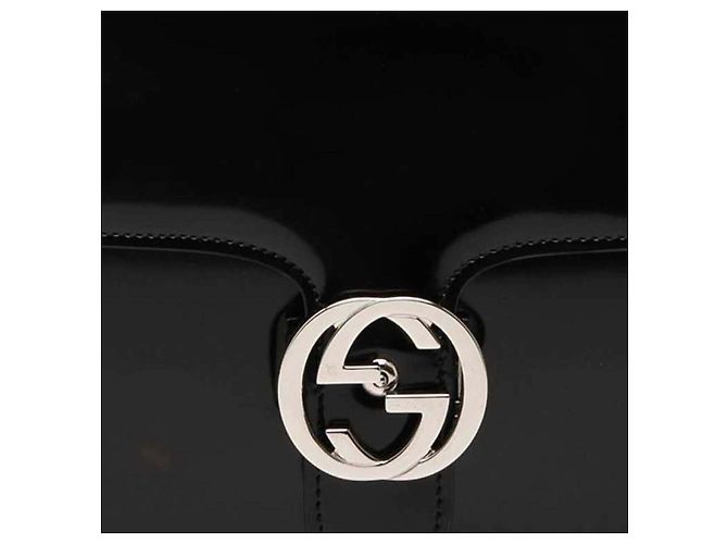 Gucci Borsa a Tracolla Media in Vernice Nera con G Intrecciate Nero - vista 5