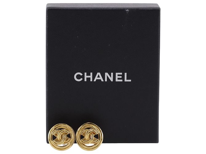 Orecchini a clip rotondi placcati oro Chanel Gold CC D'oro - vista 13