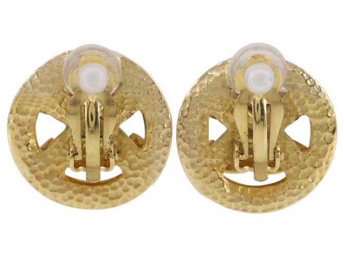 Orecchini a clip rotondi placcati oro Chanel Gold CC D'oro - vista 2
