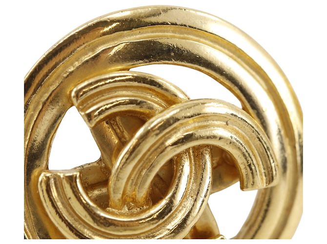 Orecchini a clip rotondi placcati oro Chanel Gold CC D'oro - vista 7