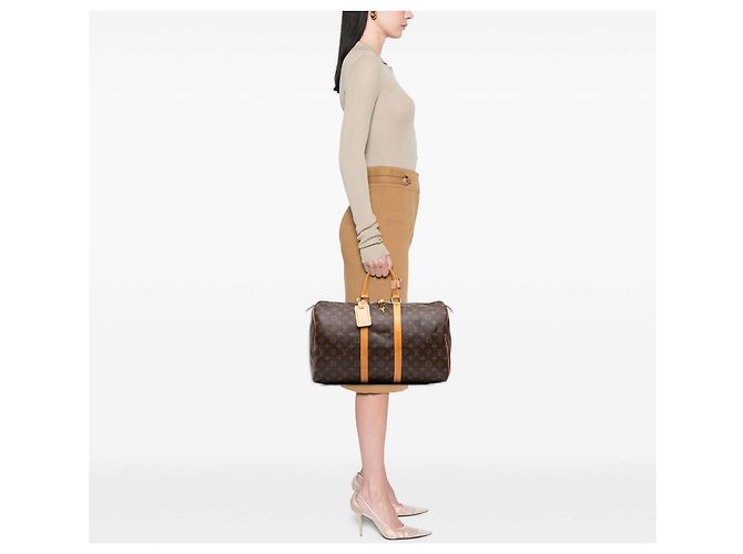 Louis Vuitton Brown Monogram Keepall 45 Marrone - vista 6