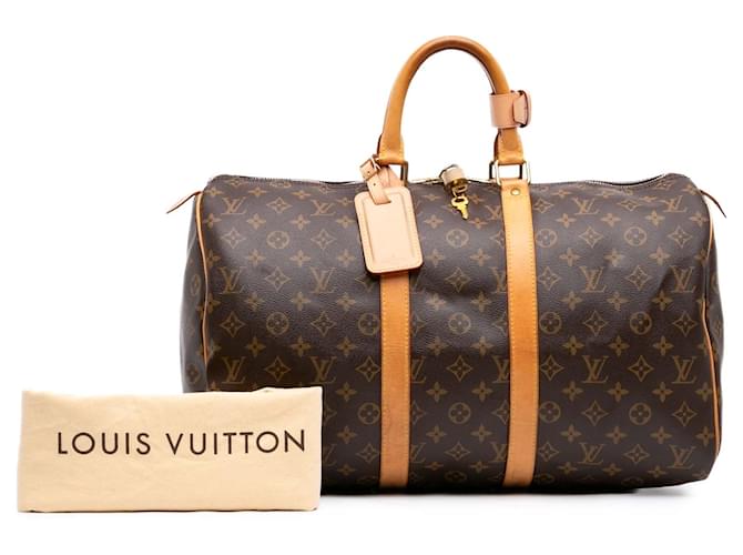 Louis Vuitton Brown Monogram Keepall 45 Marrone - vista 7