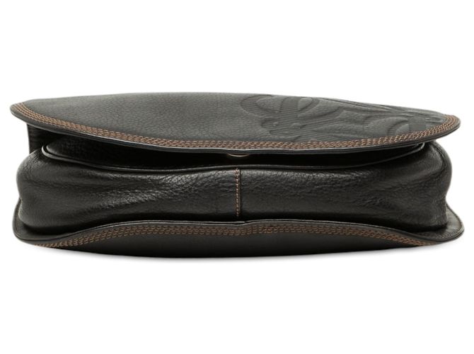 Borsa a tracolla con patta Anagram in pelle nera LOEWE Nero - vista 3