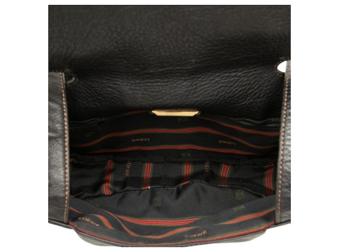 Borsa a tracolla con patta Anagram in pelle nera LOEWE Nero - vista 4
