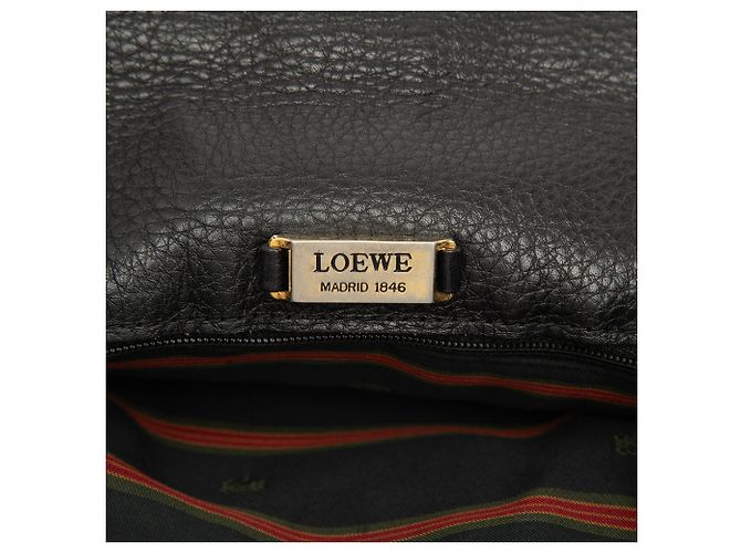 Borsa a tracolla con patta Anagram in pelle nera LOEWE Nero - vista 5