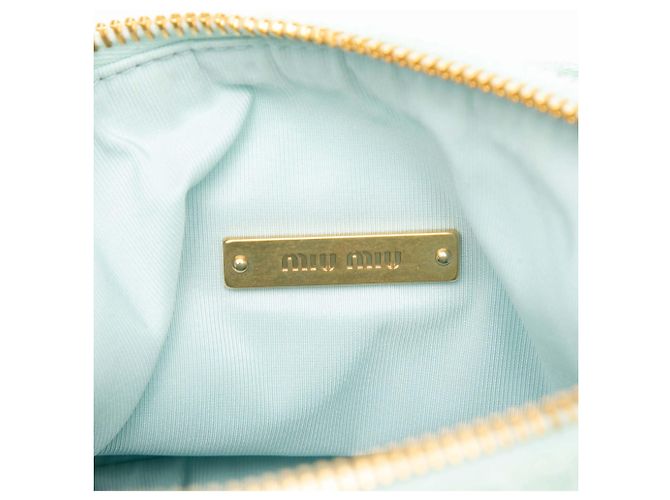 Borsa Miu Miu in spugna verde con logo Verde chiaro - vista 5