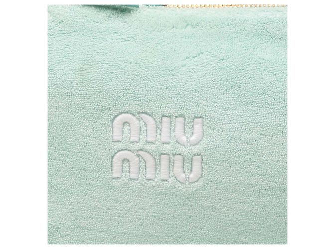 Borsa Miu Miu in spugna verde con logo Verde chiaro - vista 6