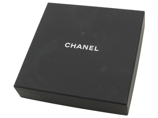 Collana Specchio Chanel CC in Ottone e Pelle d'Agnello Argentata Argento - vista 10