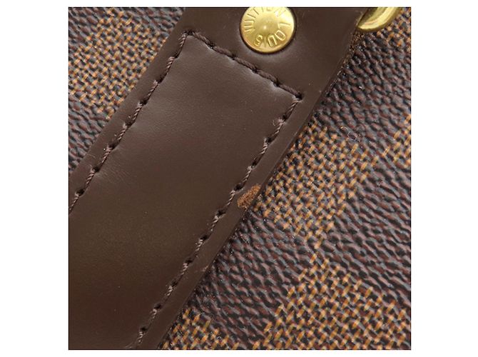 Louis Vuitton Brown Damier Ebene Keepall Bandouliere 55 Marrone - vista 11