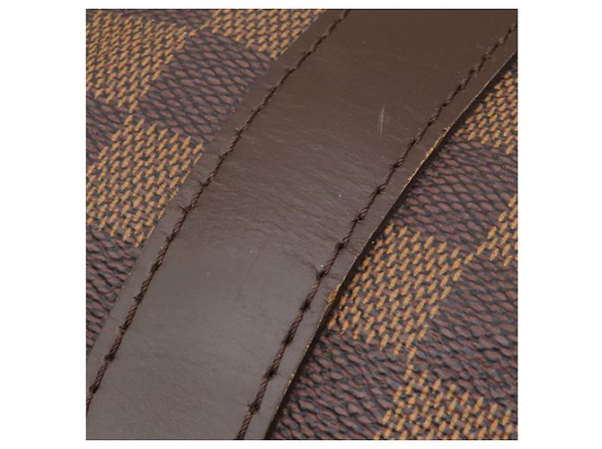 Louis Vuitton Brown Damier Ebene Keepall Bandouliere 55 Marrone - vista 12