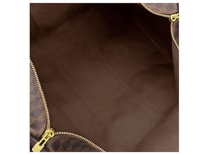 Louis Vuitton Brown Damier Ebene Keepall Bandouliere 55 Marrone - vista 5