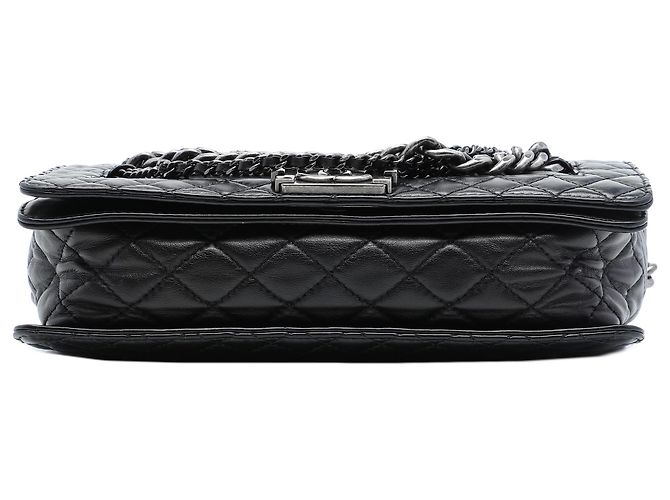 Chanel Black Paris Dallas Medium Lambskin Enchained Boy Flap Nero - vista 3