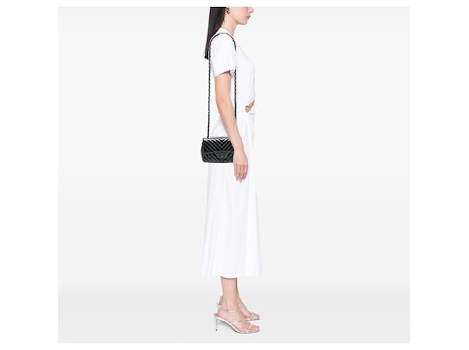 Chanel Mini Rectangular Classic Chevron Crumpled Patent So Black Single Flap Nero - vista 6