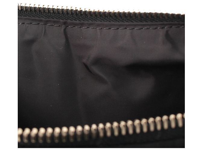 Borsa Bowling Chanel in nylon effetto velluto matelassé Large CC Nera Nero - vista 9