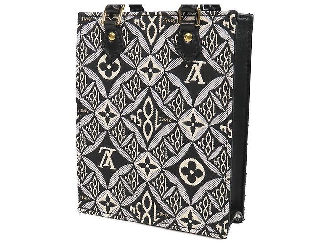 Louis Vuitton Black Monogram Jacquard Since 1854 Petit Sac Plat Nero - vista 2