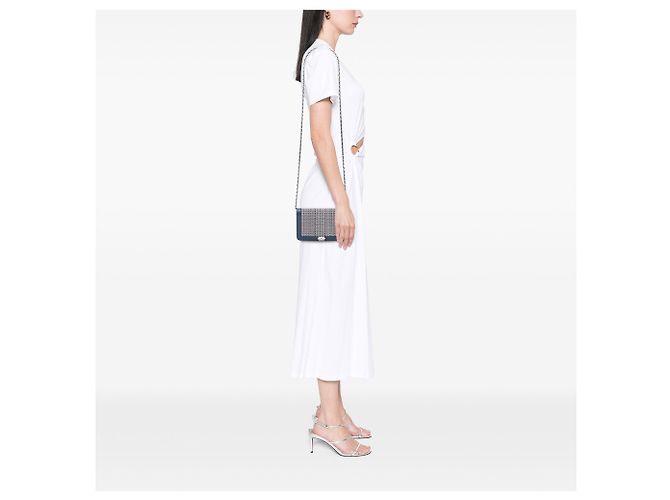 Portafoglio Chanel Boy Wallet On Chain in pelle d'agnello blu con cristalli Blu navy - vista 6
