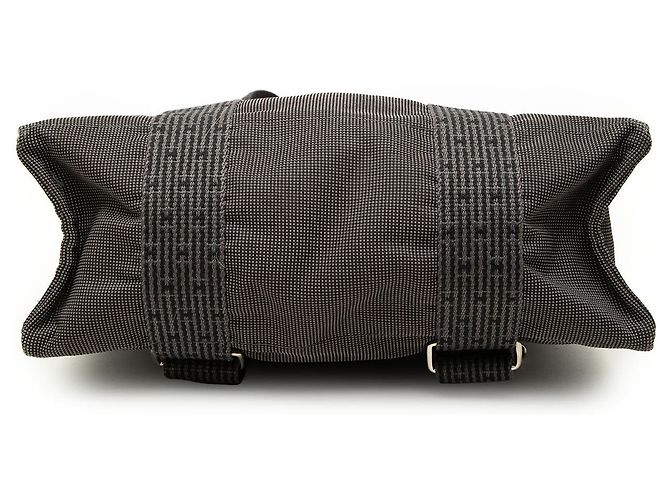 Hermès Herline Rucksack MM aus grauem Canvas Braun - Ansicht 3