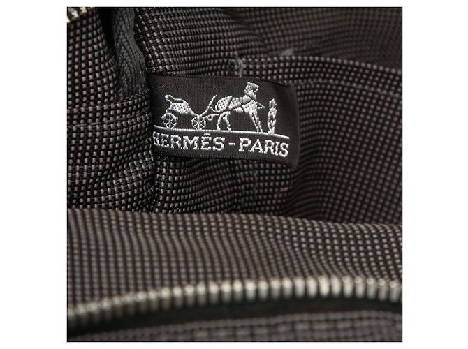 Hermès Herline Rucksack MM aus grauem Canvas Braun - Ansicht 5