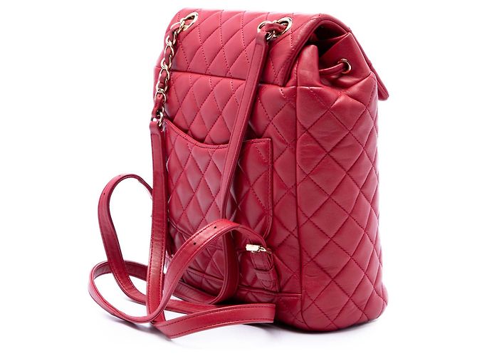 Chanel Urban Spirit Mini Rucksack aus gestepptem Lammleder in Rot - Ansicht 2