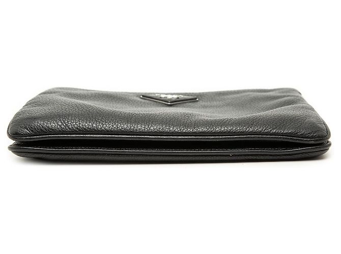 Prada Borsa crossbody a doppia zip in Vitello Phenix nero - vista 3