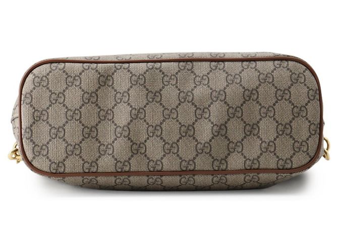Gucci GG Supreme Leder-Tote-Bag Braun Beige - Ansicht 3