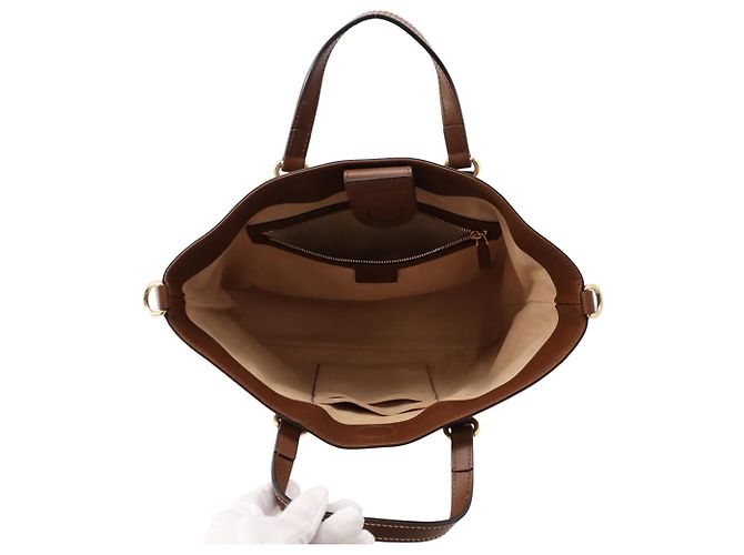 Gucci GG Supreme Leder-Tote-Bag Braun Beige - Ansicht 6