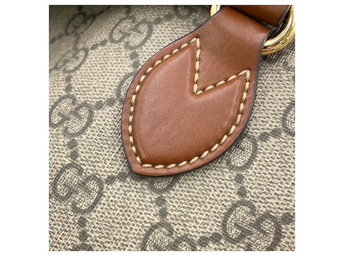 Gucci GG Supreme Leder-Tote-Bag Braun Beige - Ansicht 7