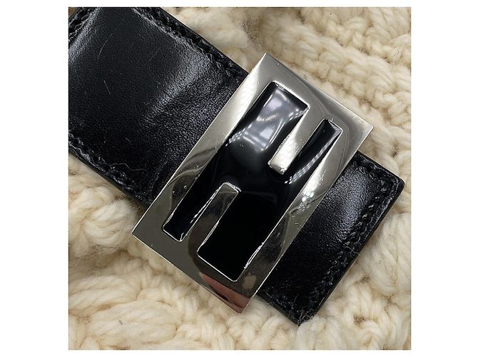 Borsa a secchiello Fendi Mamma Nero Bianco - vista 14