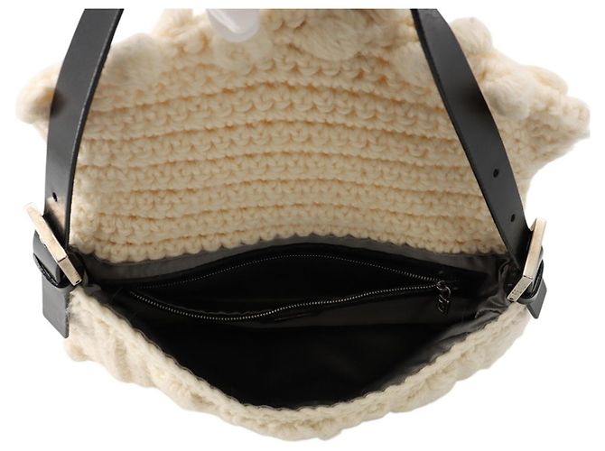 Borsa a secchiello Fendi Mamma Nero Bianco - vista 5