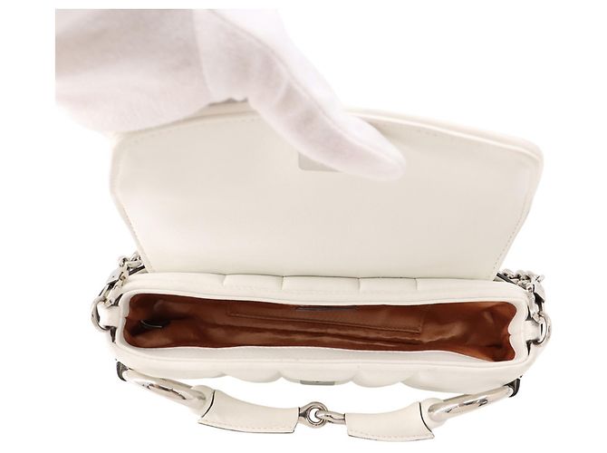 Borsa a mano piccola in pelle Gucci Horsebit Chain Bianco - vista 6