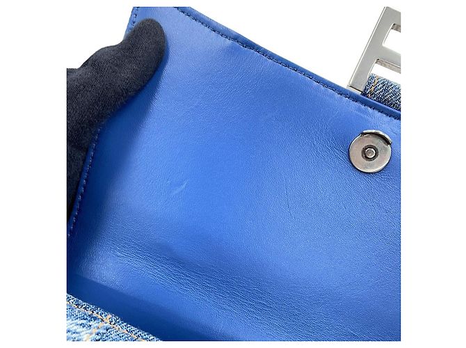 Borsa a mano Balenciaga Hourglass BB Monogram Small Blu - vista 10