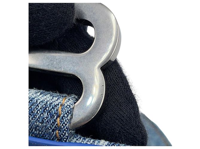 Borsa a mano Balenciaga Hourglass BB Monogram Small Blu - vista 15