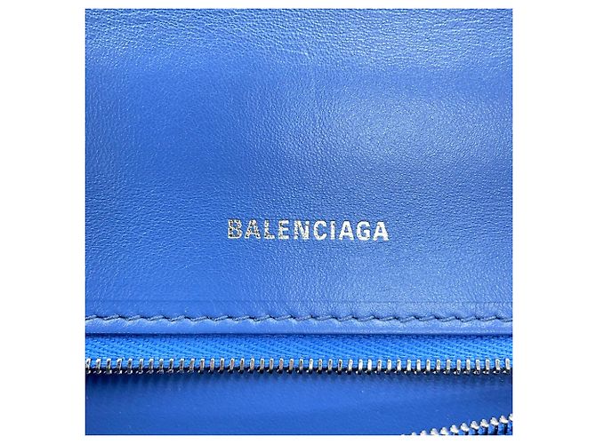 Borsa a mano Balenciaga Hourglass BB Monogram Small Blu - vista 16