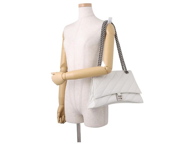 Everyday Borsa a tracolla con catena Balenciaga in pelle bianca Bianco - vista 4