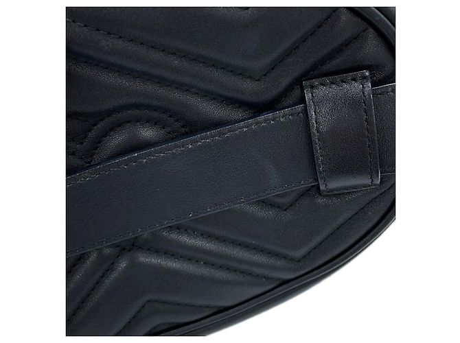 Borsa a tracolla Gucci GG Marmont in pelle Nero - vista 12