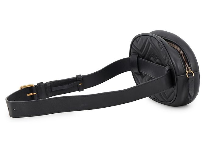 Borsa a tracolla Gucci GG Marmont in pelle Nero - vista 2