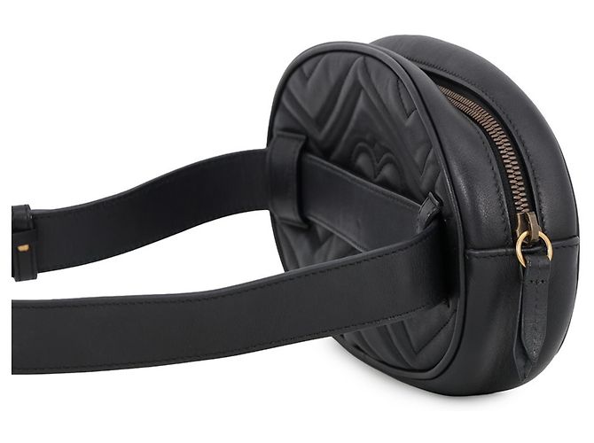 Borsa a tracolla Gucci GG Marmont in pelle Nero - vista 3