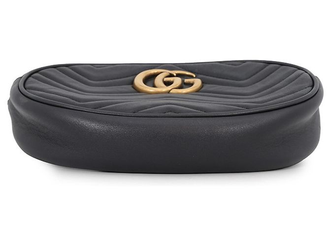 Borsa a tracolla Gucci GG Marmont in pelle Nero - vista 4